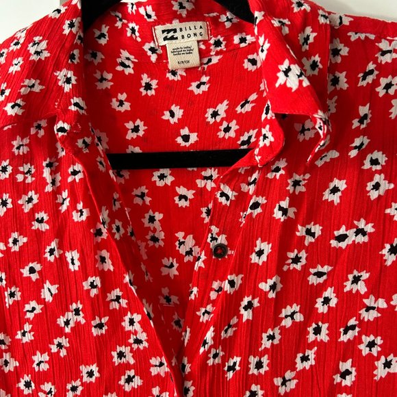 Billabong Women's Red Button Up Little Flirt Maxi Dress Sleeveless Floral Small - Picture 5 of 12
